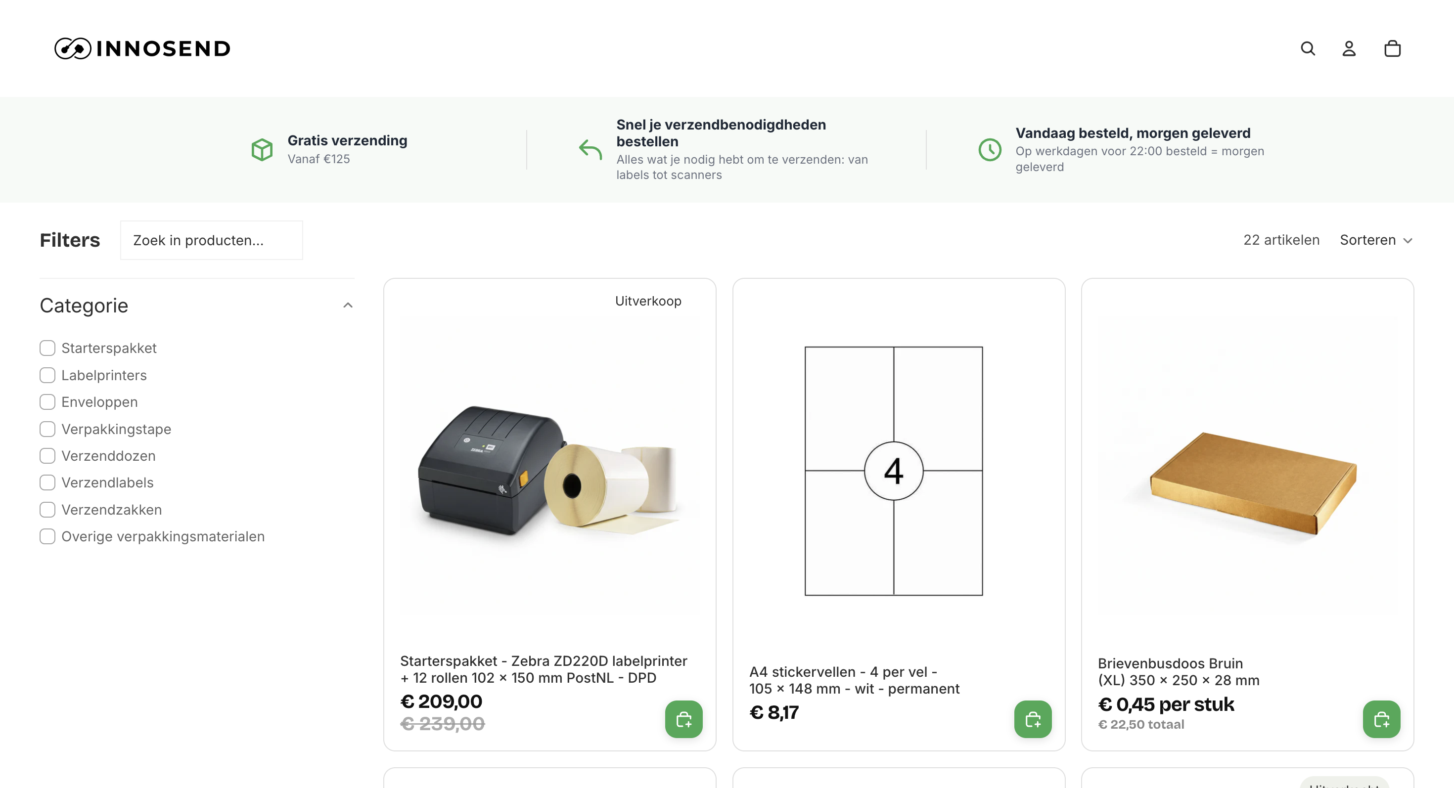 Innosend Shop - Project Preview